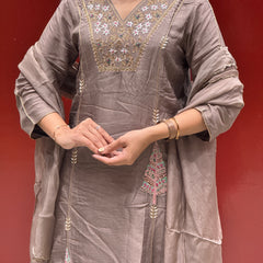 Taupe Grey Kurti Set