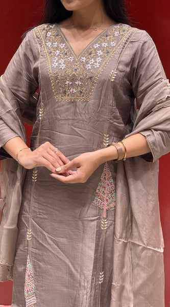 Taupe Grey Kurti Set