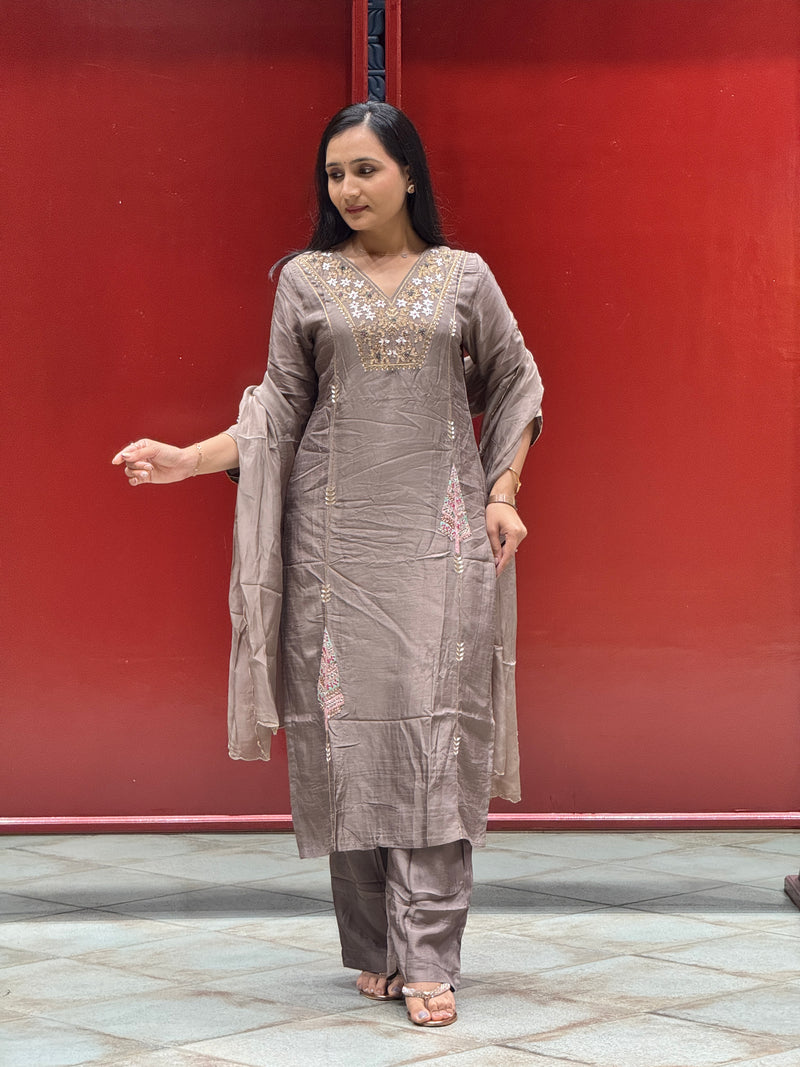 Taupe Grey Kurti Set