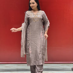 Taupe Grey Kurti Set