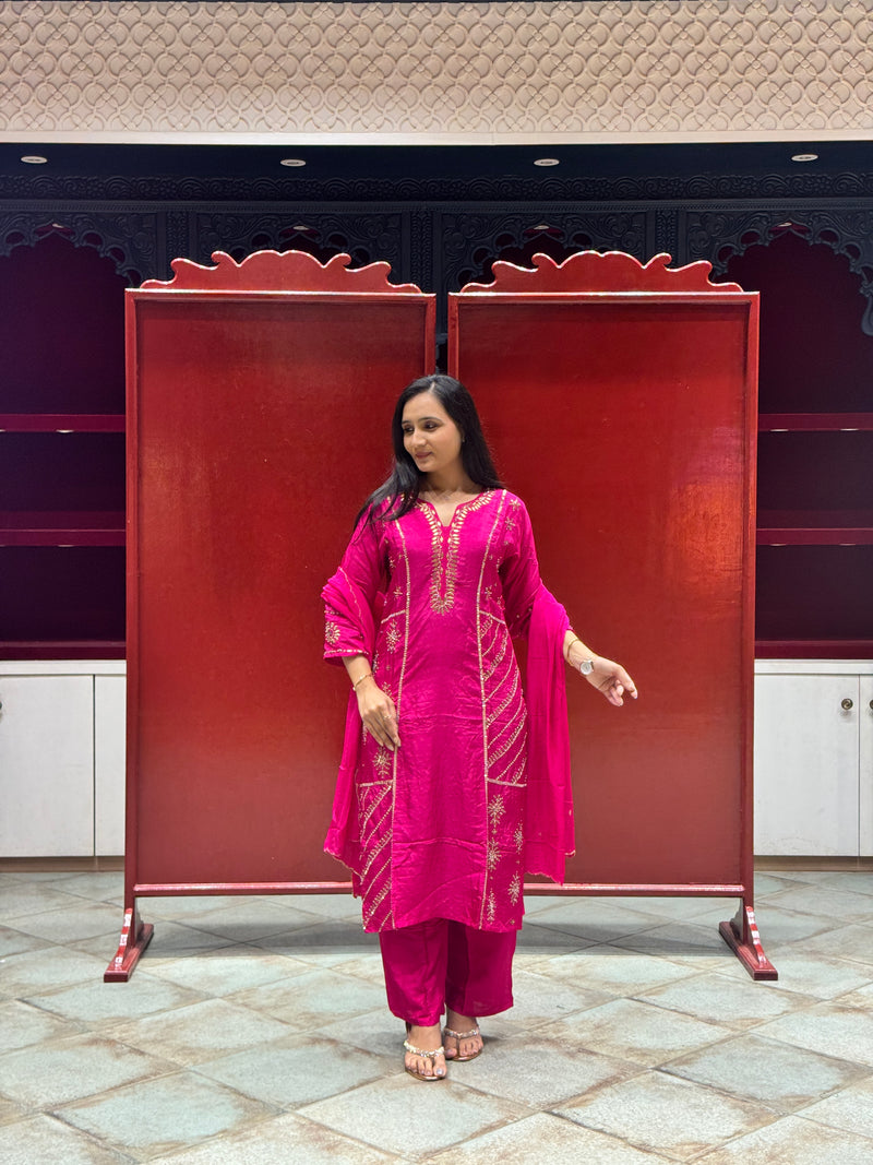 Rani Pink Kurti Set