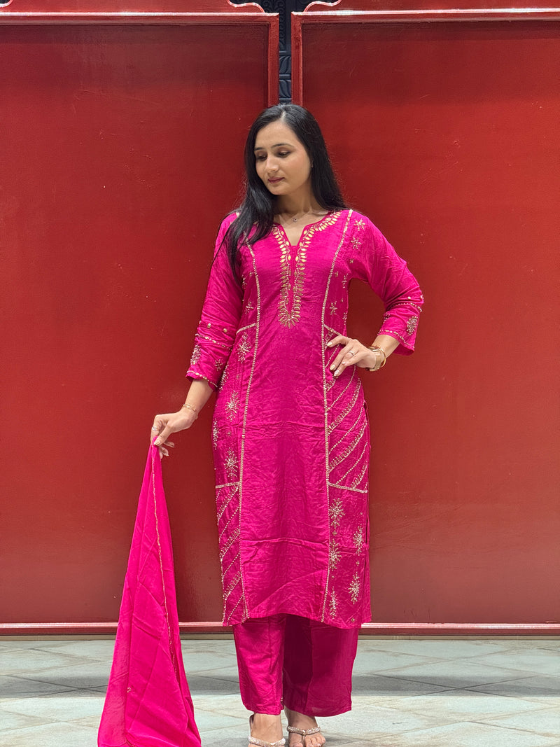 Rani Pink Kurti Set