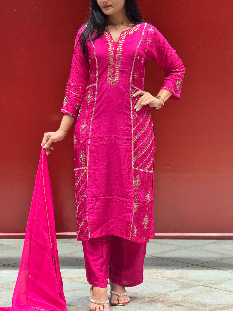 Rani Pink Kurti Set