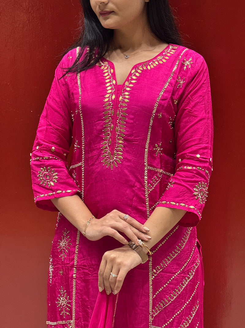 Rani Pink Kurti Set