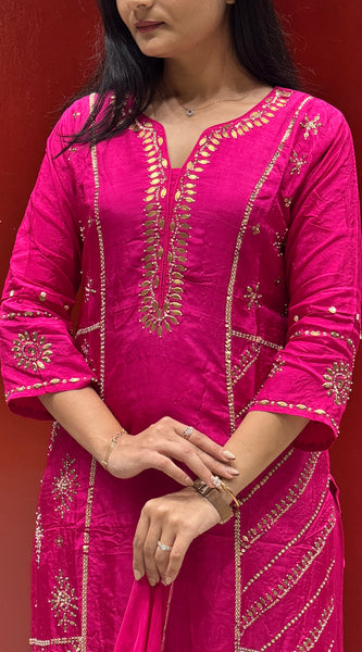 Rani Pink Kurti Set