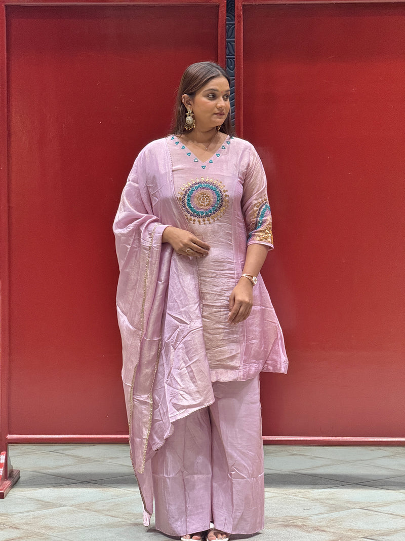 Lilac Pink Kurti Set
