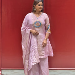 Lilac Pink Kurti Set