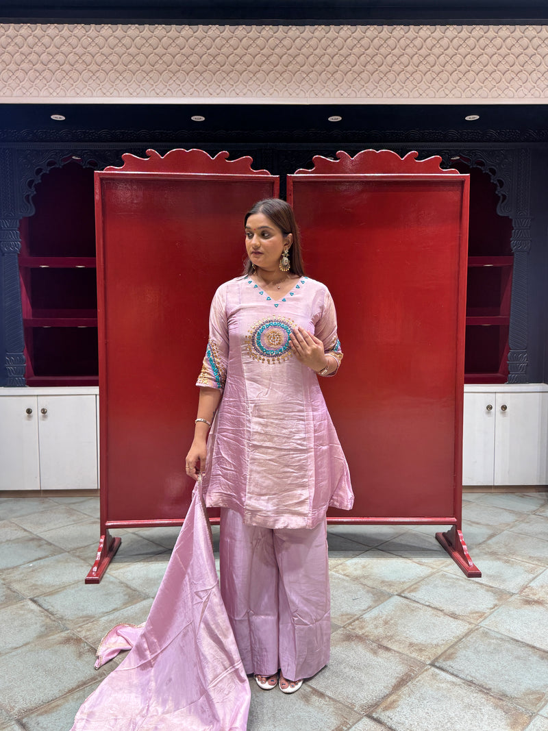 Lilac Pink Kurti Set