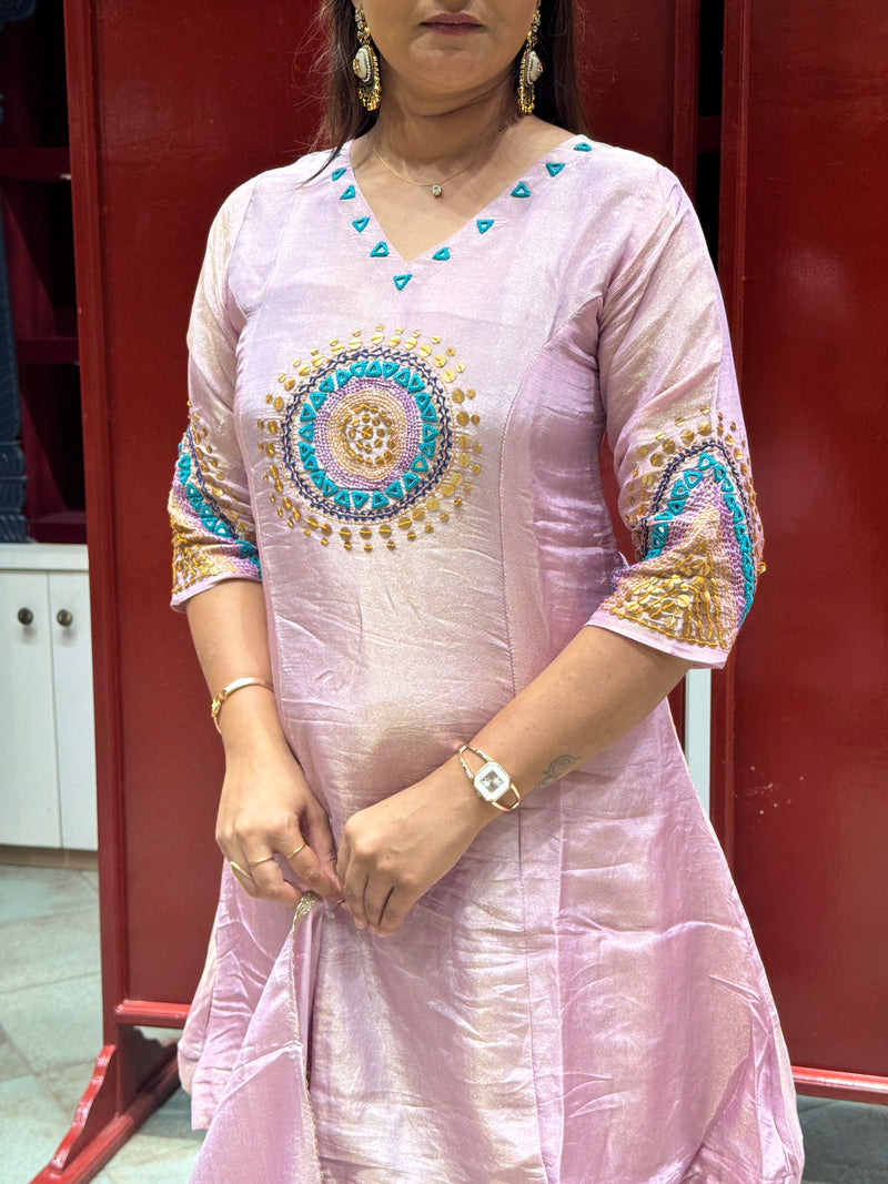 Lilac Pink Kurti Set