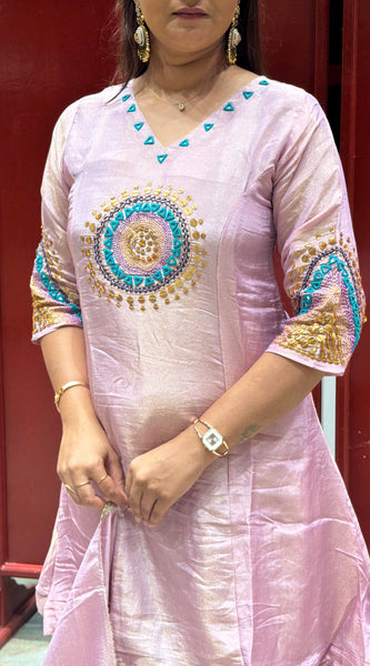 Lilac Pink Kurti Set