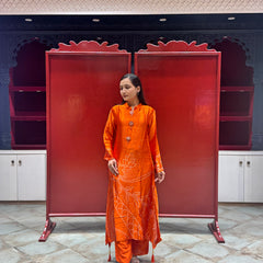 Vibrant Orange Kurti Set