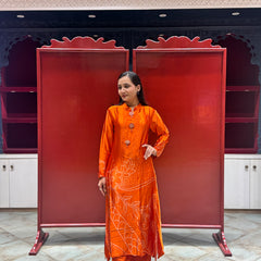 Vibrant Orange Kurti Set