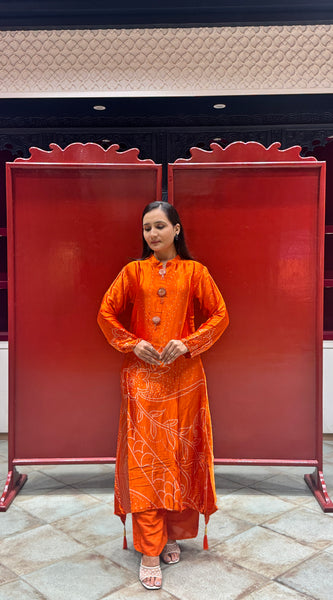 Vibrant Orange Kurti Set