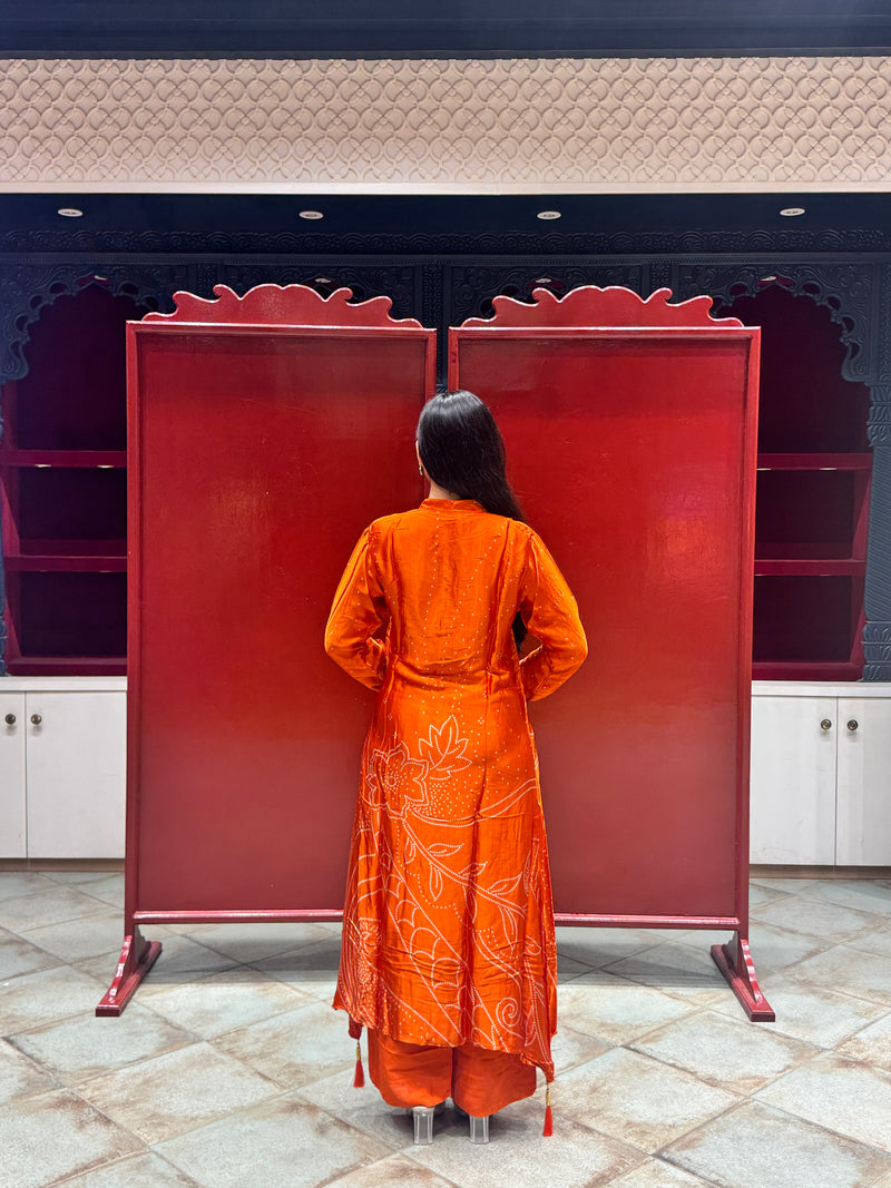 Vibrant Orange Kurti Set