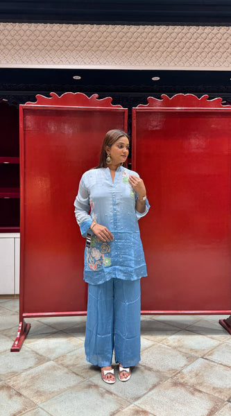 Sky Blue Floral Co-Ord Set