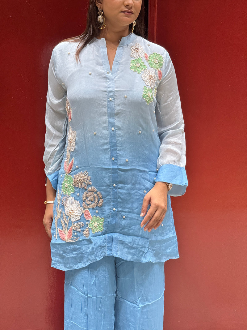 Sky Blue Floral Co-Ord Set