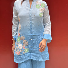 Sky Blue Floral Co-Ord Set