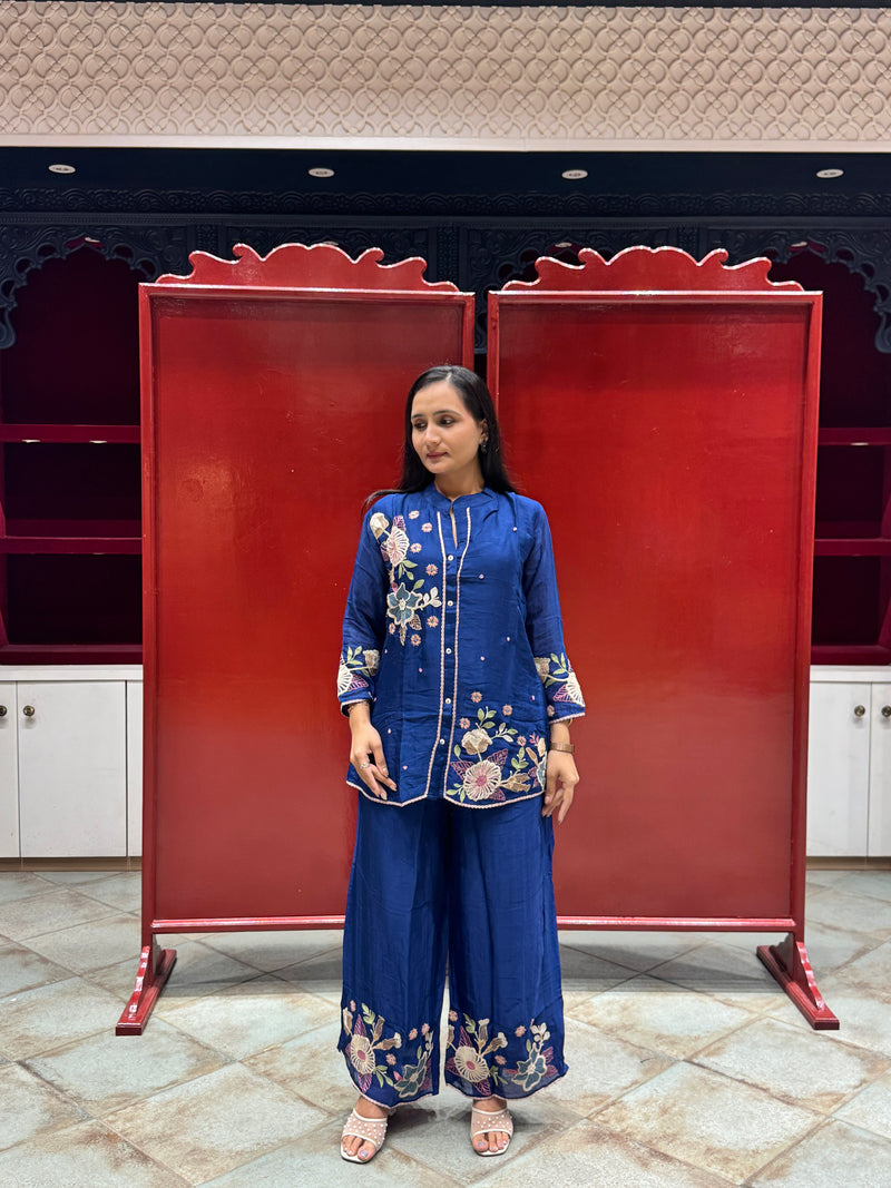 Royal Blue Floral Co-Ord Set