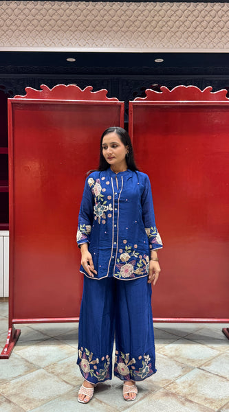 Royal Blue Floral Co-Ord Set