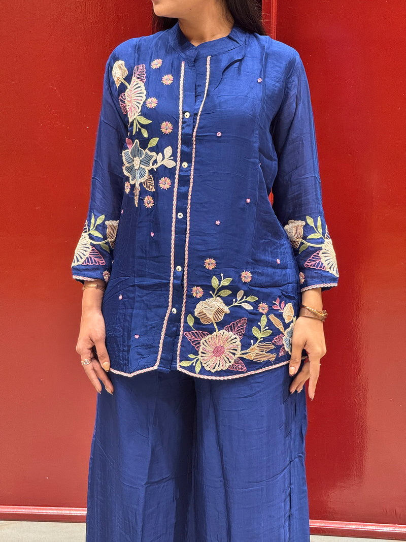 Royal Blue Floral Co-Ord Set