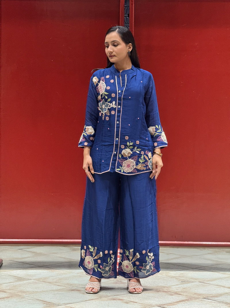 Royal Blue Floral Co-Ord Set