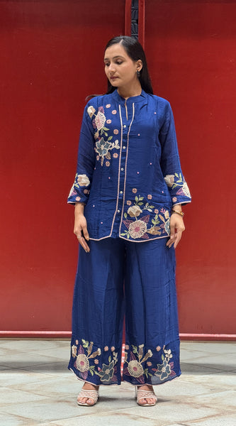 Royal Blue Floral Co-Ord Set
