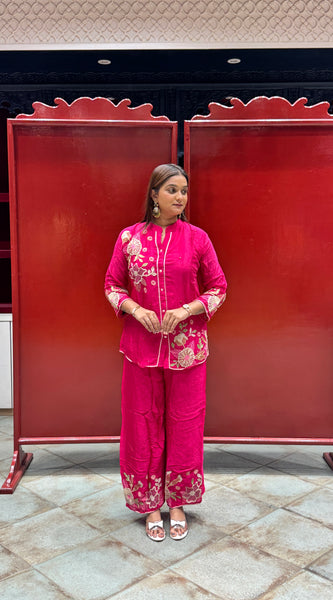 Magenta Pink Floral Co-Ord Set