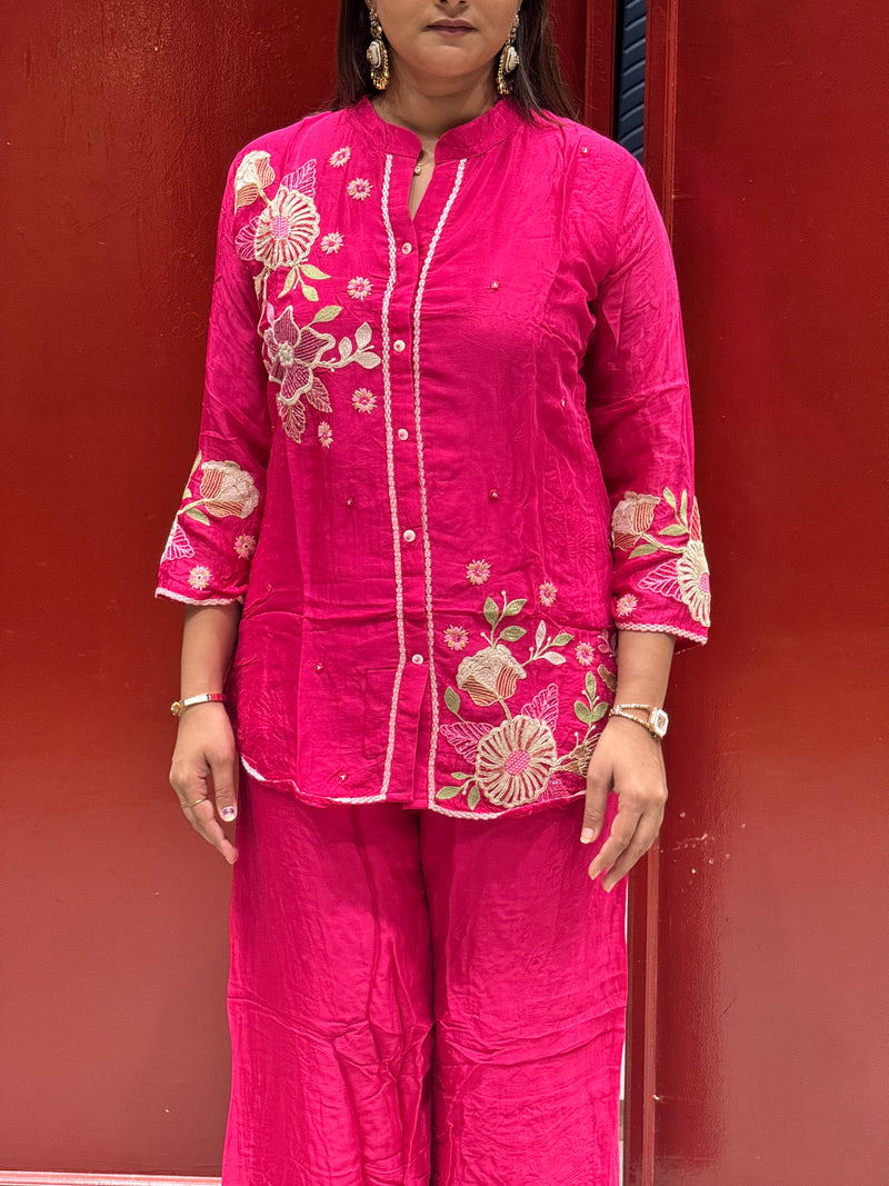 Magenta Pink Floral Co-Ord Set