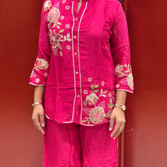 Magenta Pink Floral Co-Ord Set