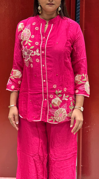 Magenta Pink Floral Co-Ord Set