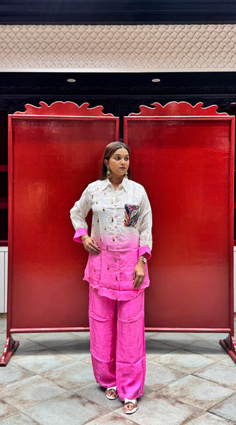 White & Pink Co-Ord Set