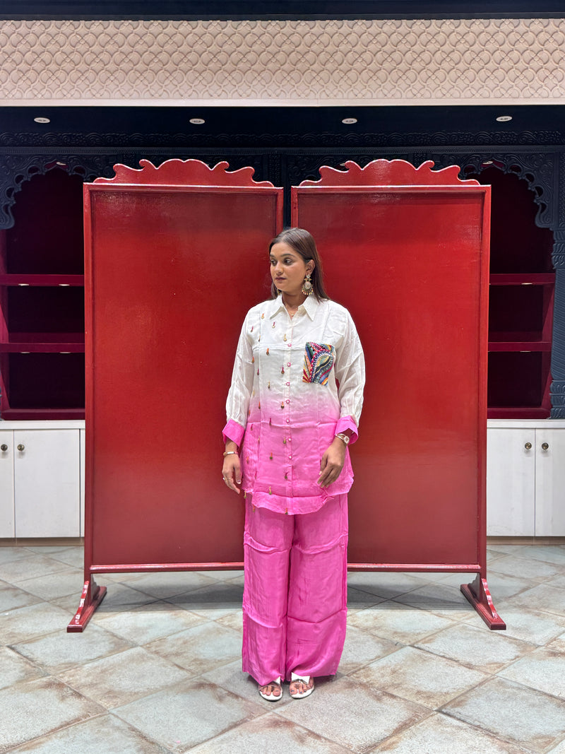 White & Pink Co-Ord Set