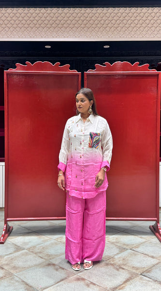 White & Pink Co-Ord Set