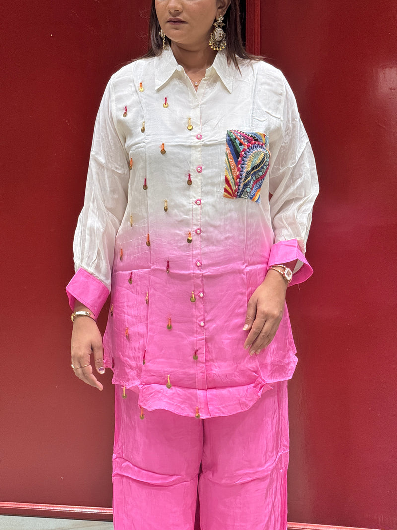 White & Pink Co-Ord Set