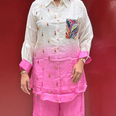 White & Pink Co-Ord Set