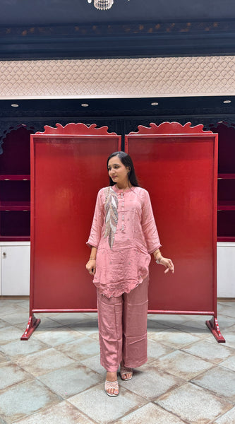 Blush Pink Feather Co-Ord Set