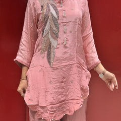 Blush Pink Feather Co-Ord Set