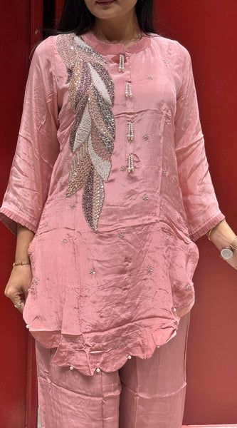 Blush Pink Feather Co-Ord Set