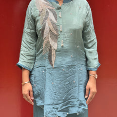 Sea Green Feather Co-Ord Set