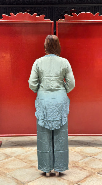 Sea Green Feather Co-Ord Set