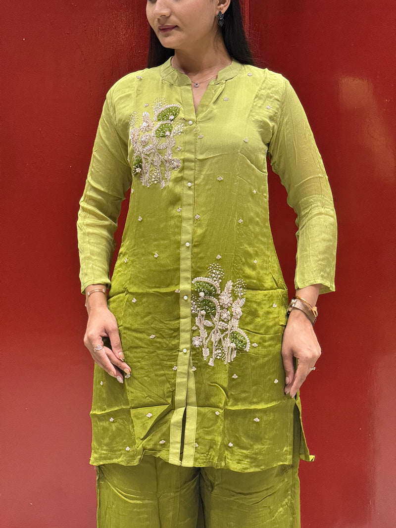 Lime Green Floral Co-Ord Set