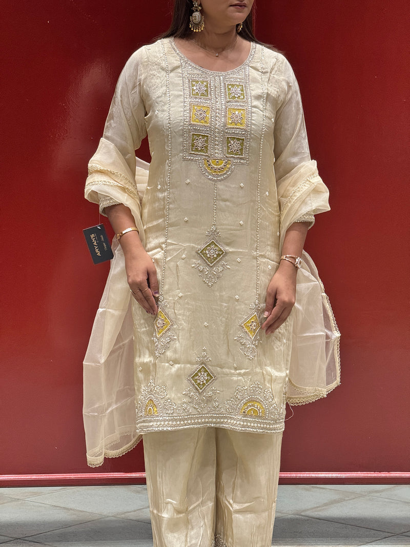 Ivory & Yellow Kurti Set