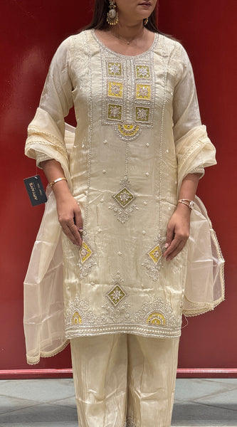 Ivory & Yellow Kurti Set