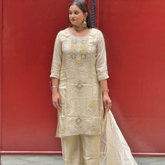 Ivory & Yellow Kurti Set
