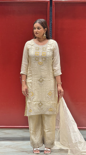 Ivory & Yellow Kurti Set