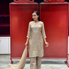Taupe Gold Kurti Set