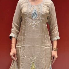 Taupe Gold Kurti Set