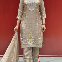 Taupe Gold Kurti Set