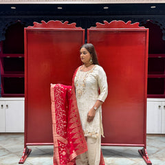 Ivory Tissue Kurti Set