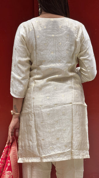 Ivory Tissue Kurti Set